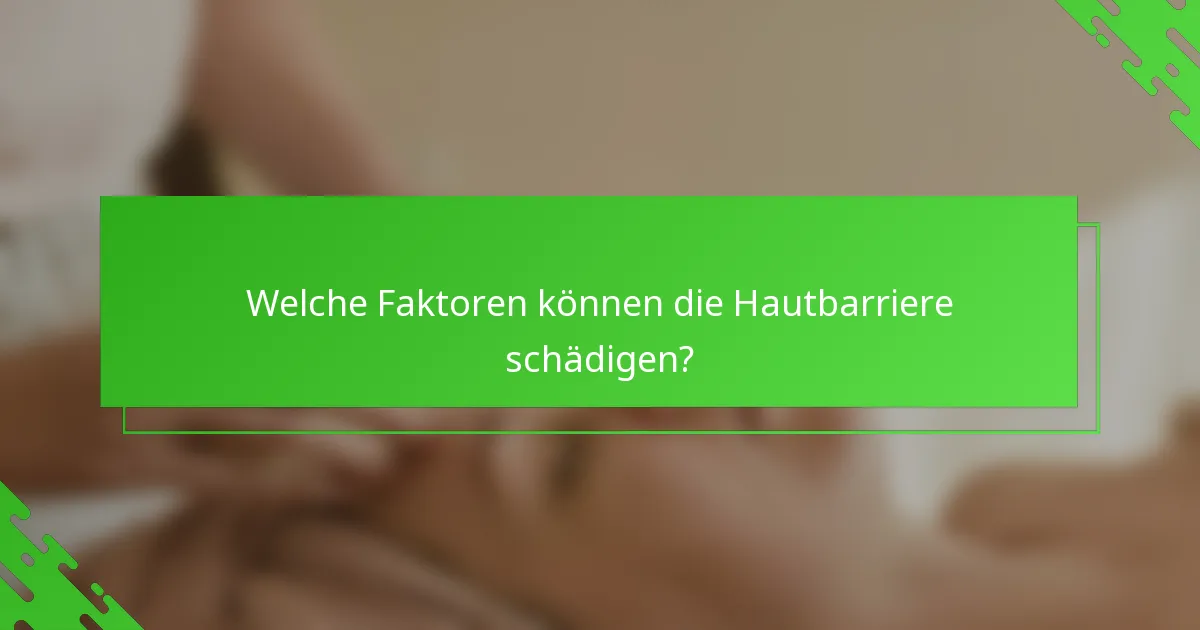 Welche Faktoren können die Hautbarriere schädigen?
