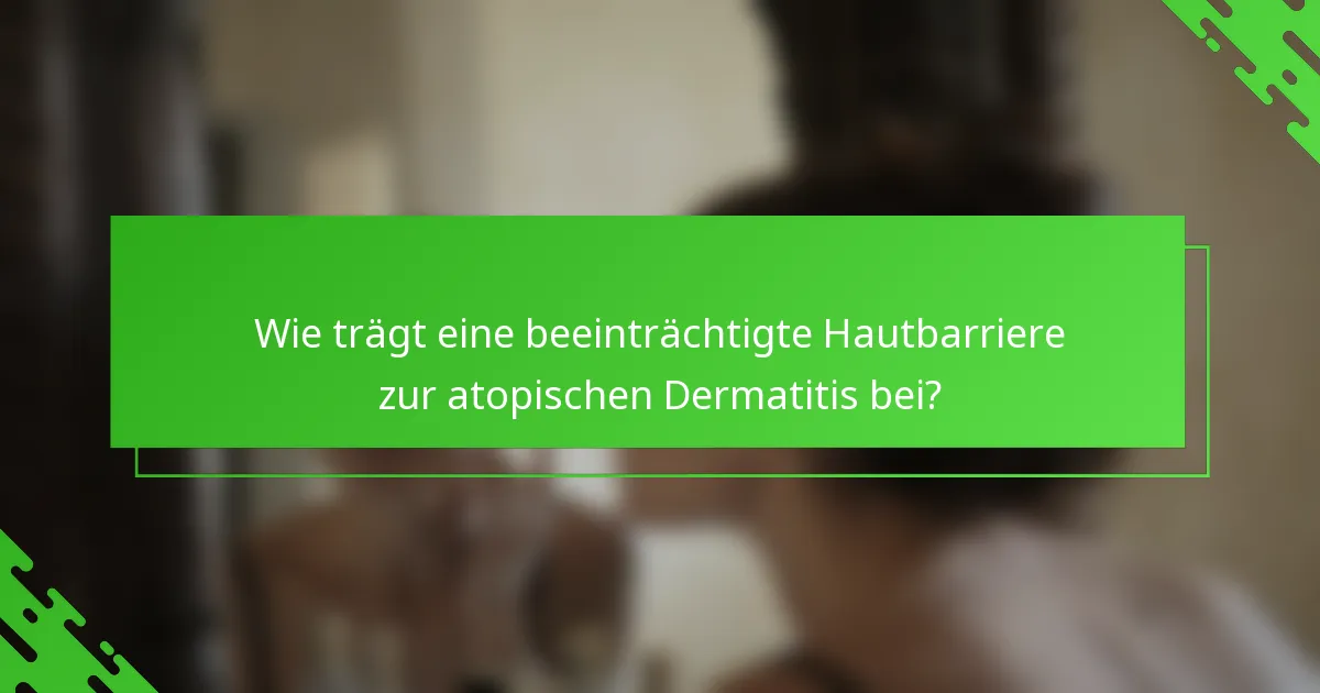 Wie trägt eine beeinträchtigte Hautbarriere zur atopischen Dermatitis bei?